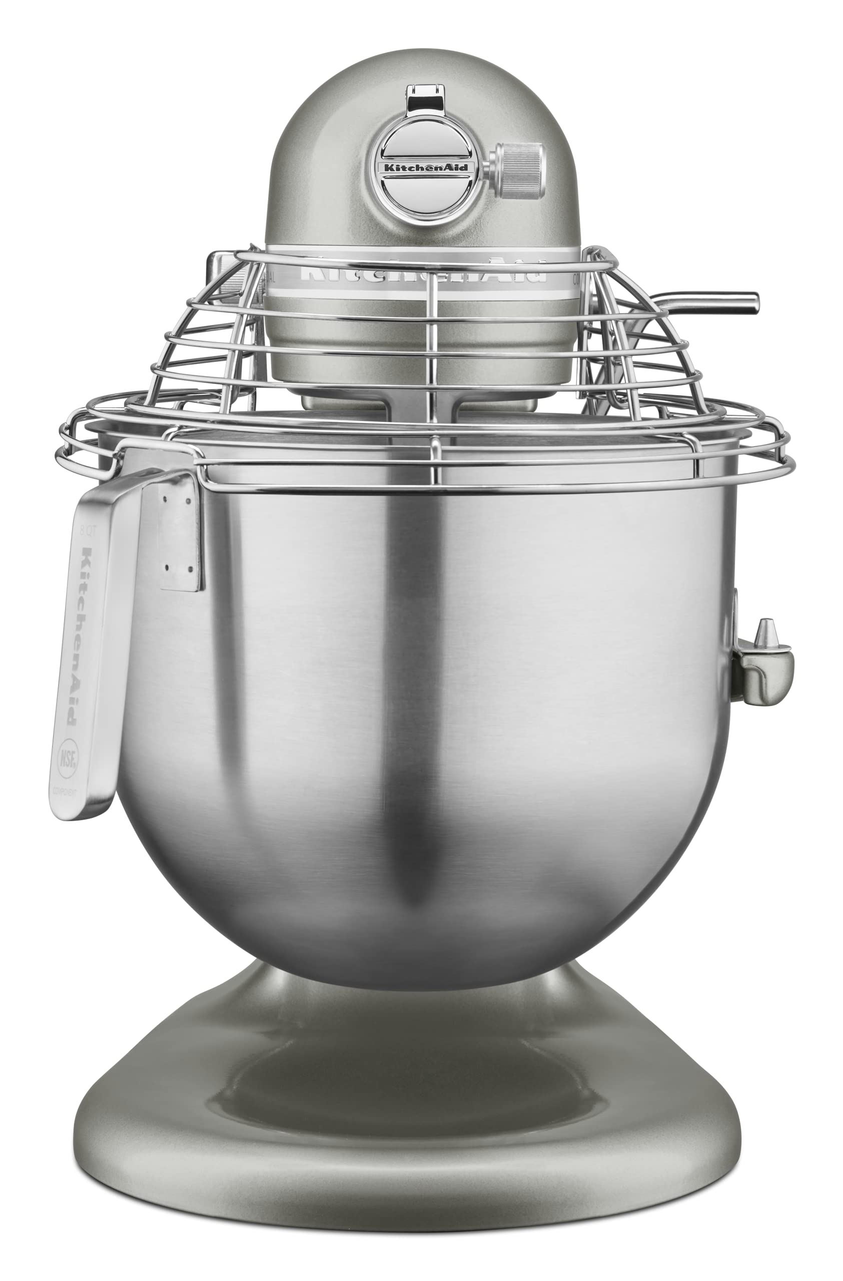 Mezclador de Encimera KitchenAid Contorno Plateado 8 Cuartos con Protector de Tazón Comercial
