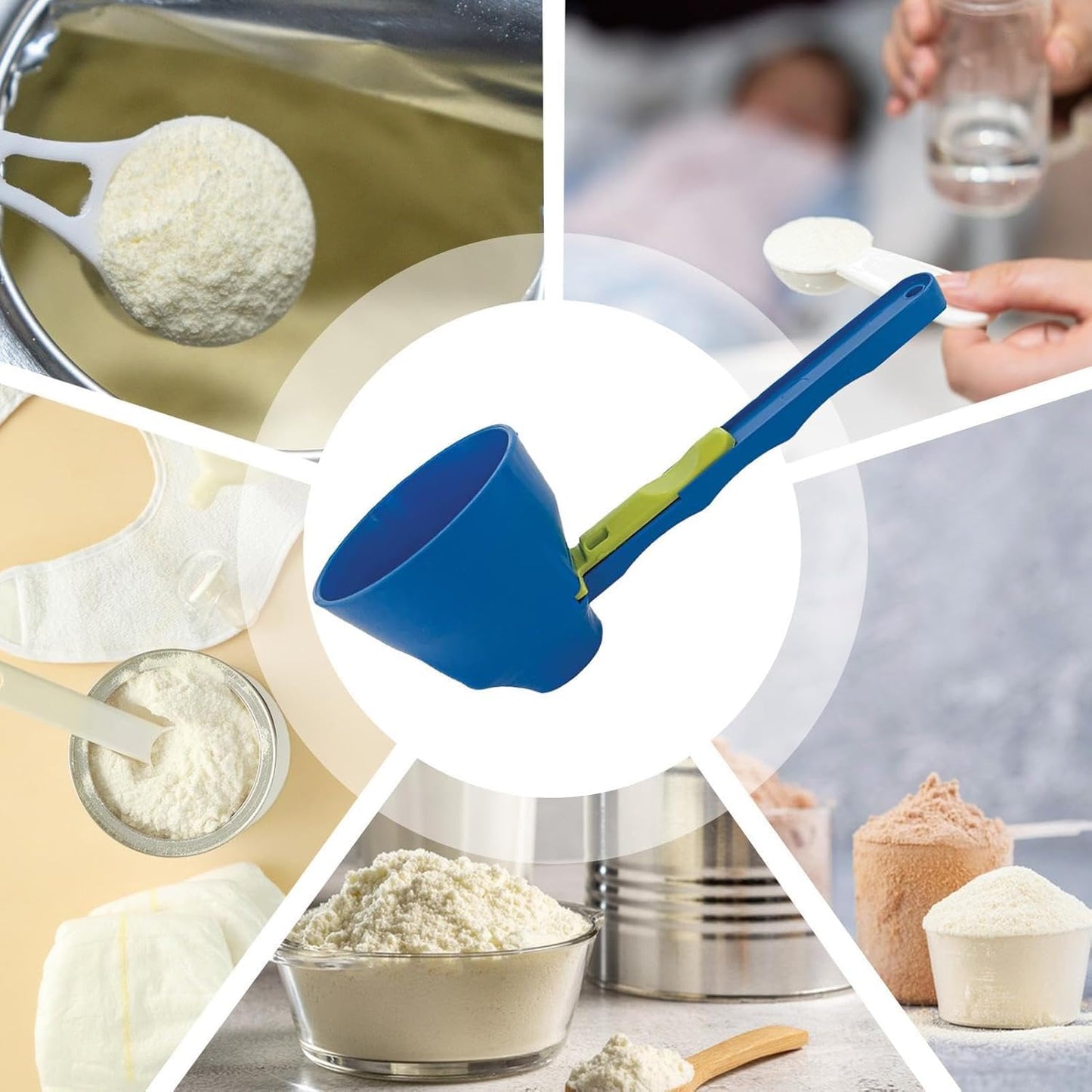Cuchara Medidora De Embudo Powder Funnel Scoop Gimnasio Mango Largo Para Pre Workout