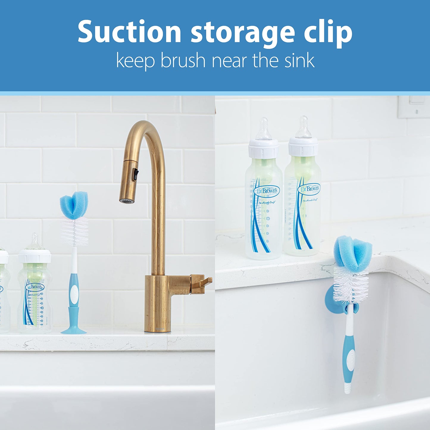 Juego de Regalo de Biberón Dr. Brown's Natural Flow Opciones anticólicos Azul con Boquilla de Transición Suave y Mordedor para Bebé