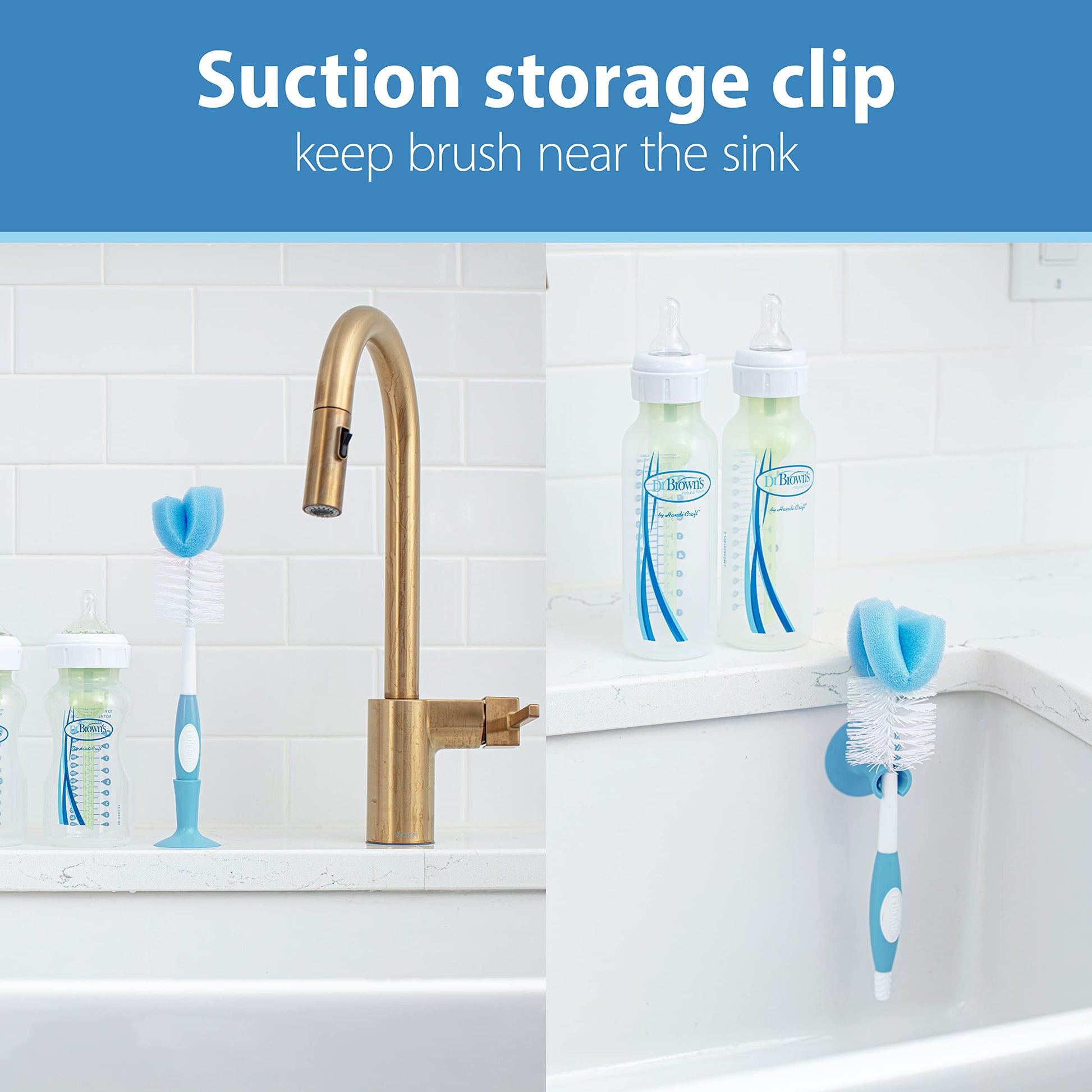 Juego de Regalo de Biberón Dr. Brown's Natural Flow Opciones anticólicos Azul con Boquilla de Transición Suave y Mordedor para Bebé