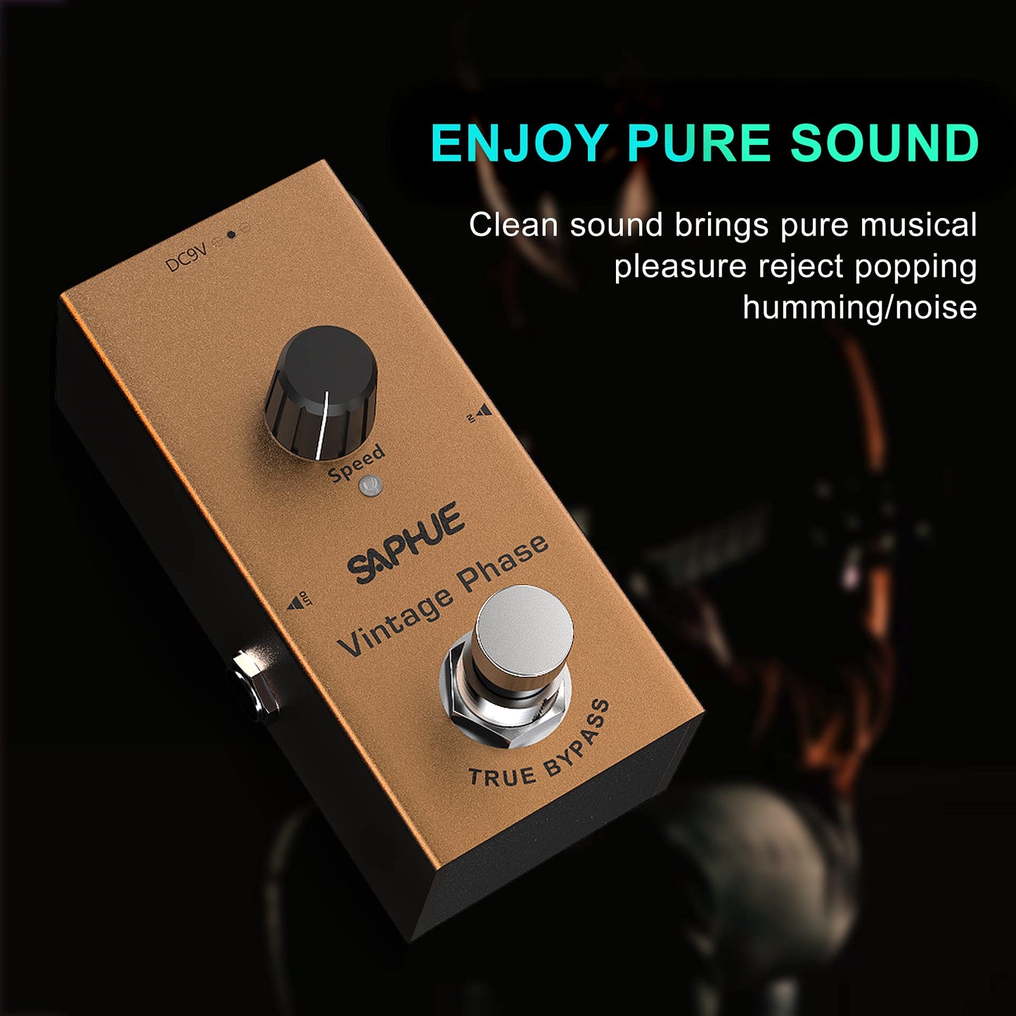 Pedal de Efectos de Guitarra SAPHUE Acero Mini con Perilla de Velocidad