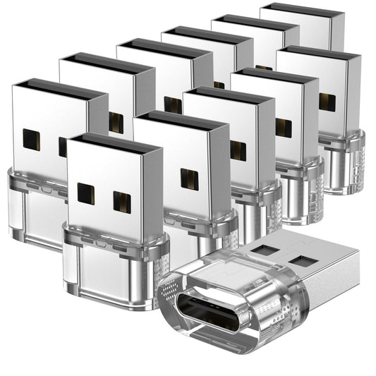 Adaptador USB C a USB A Compatible con Apple Watch iPhone Airpods iPad Galaxy Paquete de 12