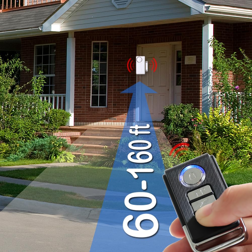 HENDUN - Alarma de puerta remota inalámbrica cuando se abre, alarmas de apertura de ventanas, sensor de seguridad magnético, seguridad de piscina para niños, cuidado de Alzheimer