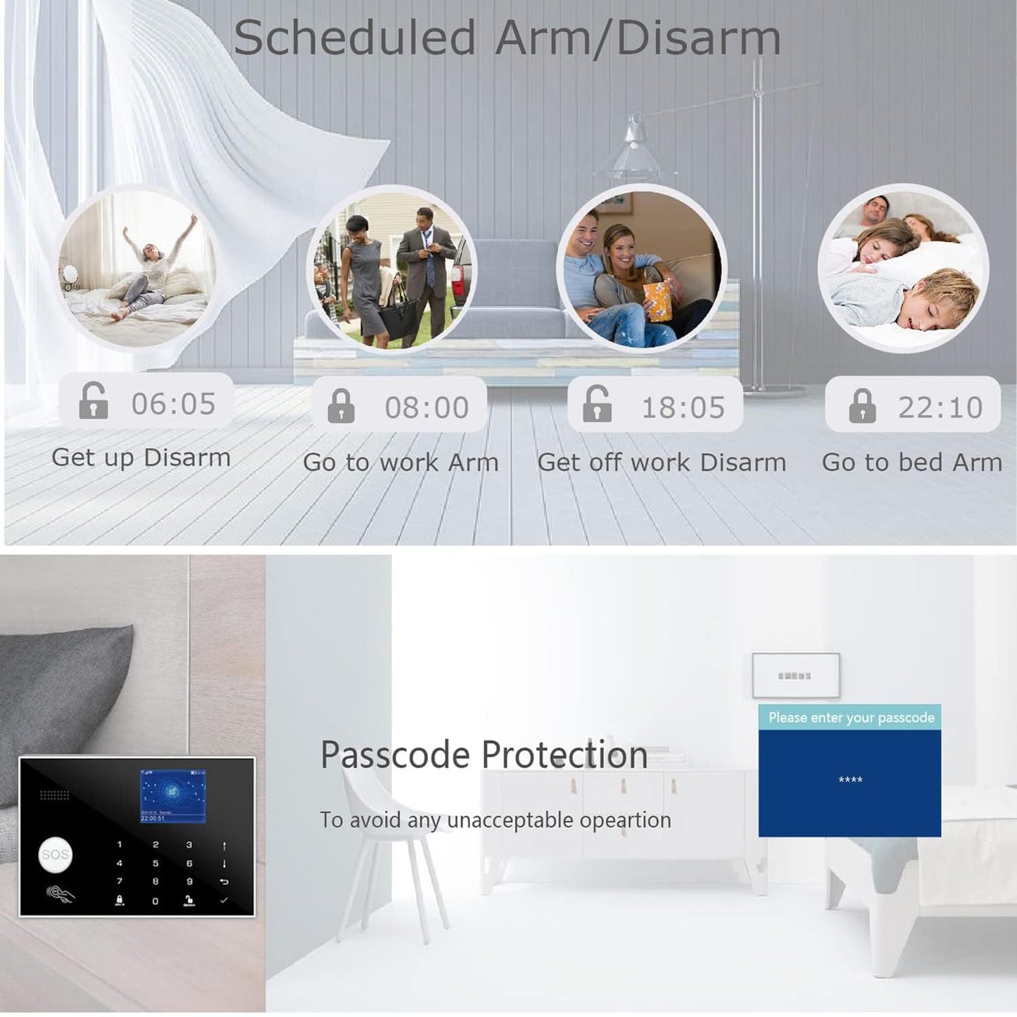 Sistema de Alarma de Seguridad WiFi GSM con Smart Life y Alexa para el Hogar