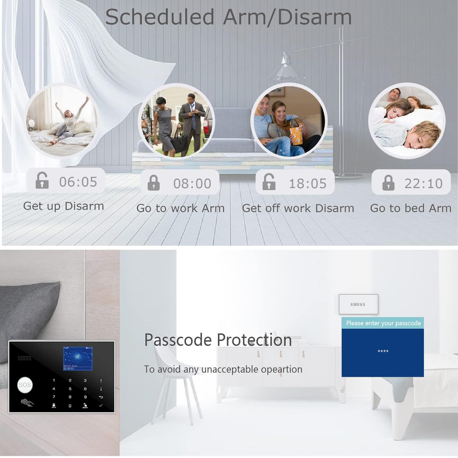 Sistema de Alarma de Seguridad WiFi GSM con Smart Life y Alexa para el Hogar