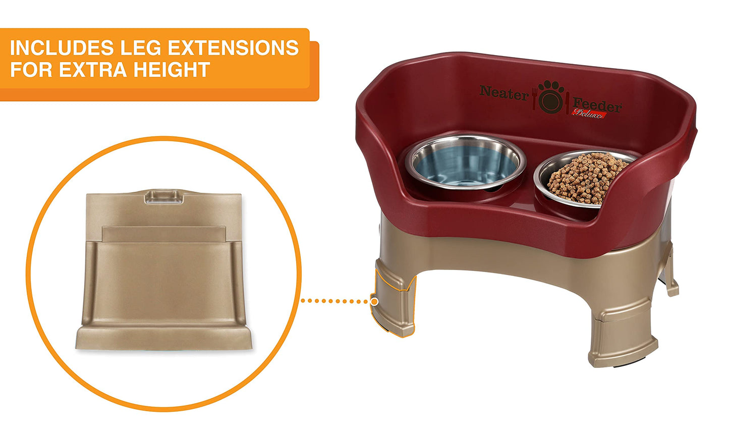 Comedero Deluxe Neater Pet Brands Cranberry con Extensiones de Patas