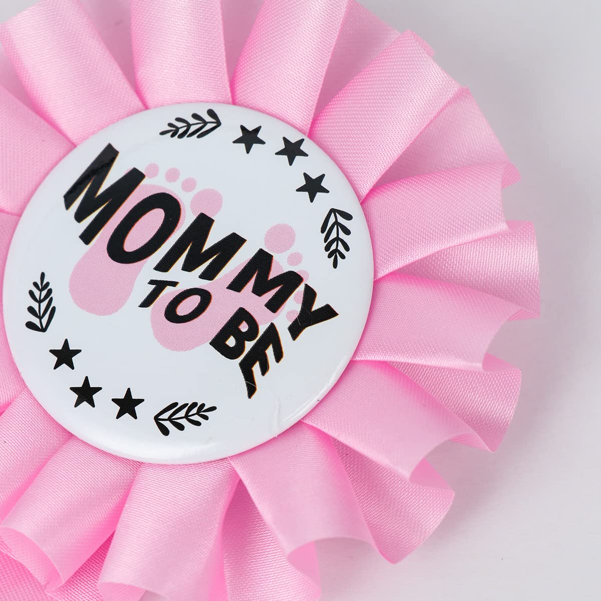 HAPPYLAND Faja para baby showers niña hojalata rosa insignia mamá a ser y papá a ser baby shower insignia pin baby shower fiesta revelación género baby shower decoración temática de oso baby shower
