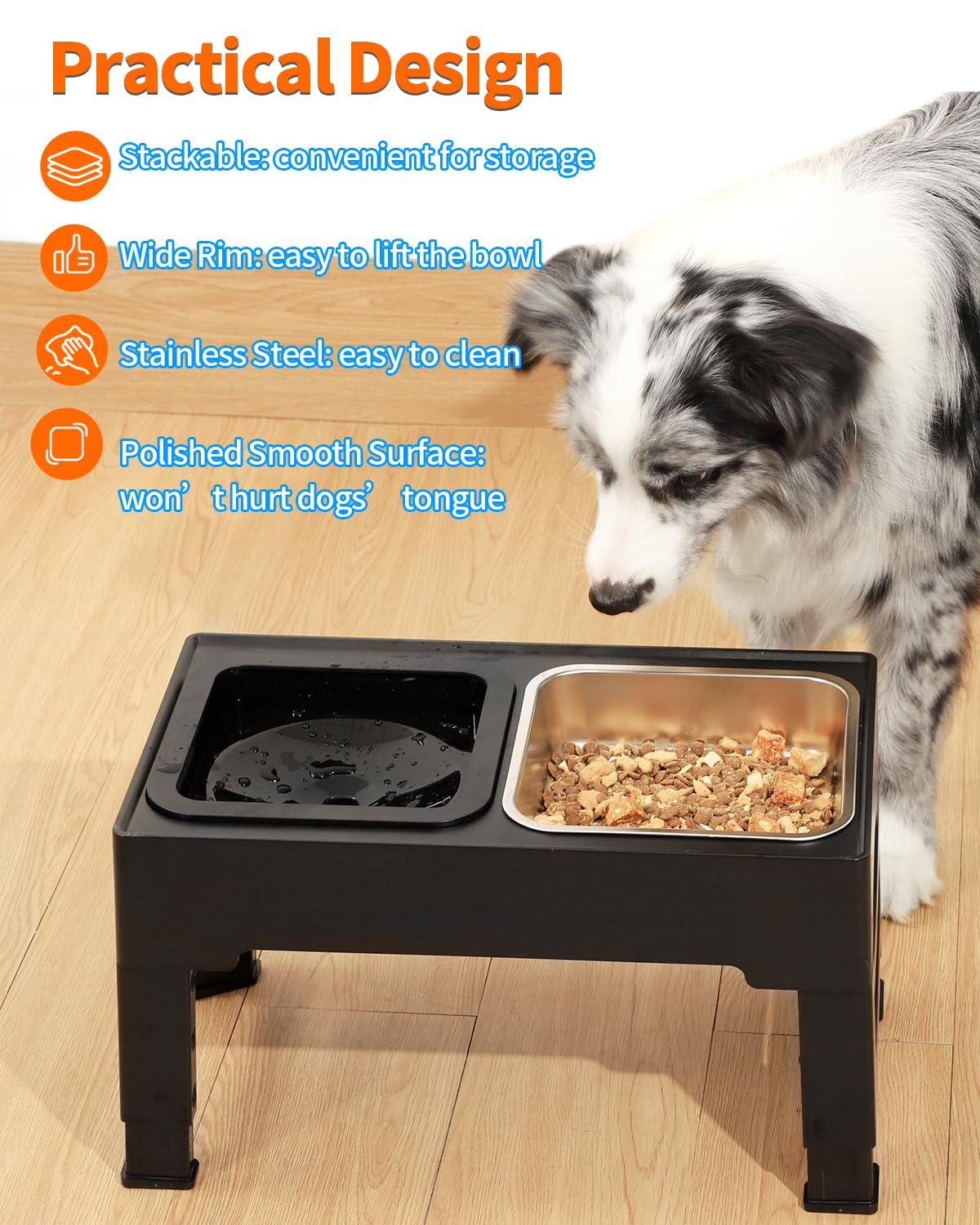 Cuencos para perros, paquete de 2 cuencos de acero inoxidable de 1,6 l de alta capacidad para perros pequeños, medianos y grandes