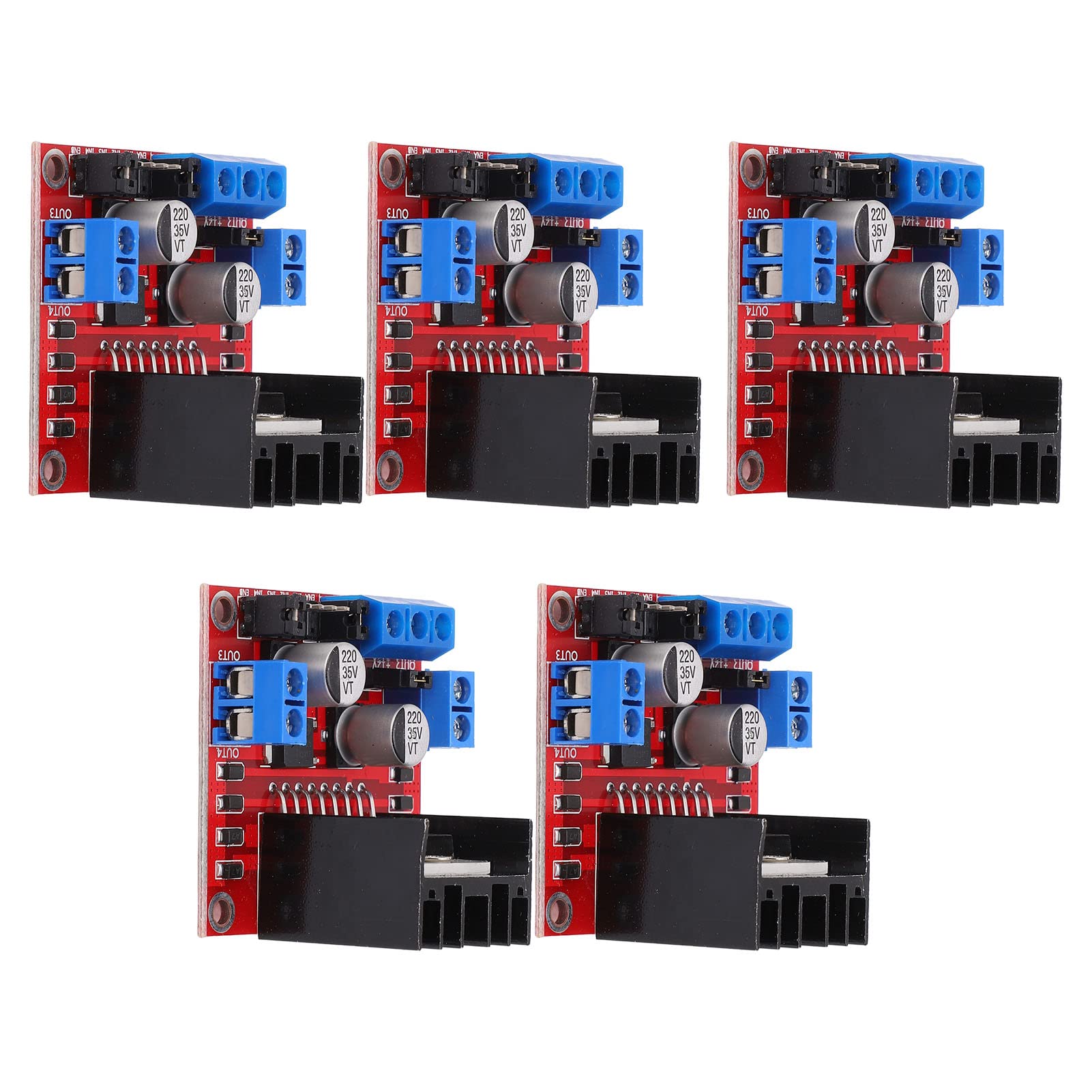 FRZY Placa de accionamiento de Motores, Puente H Dual 5 uds módulo de Controlador de Motor de Gran Capacidad de conducción protección de Corriente Continua para reemplazo
