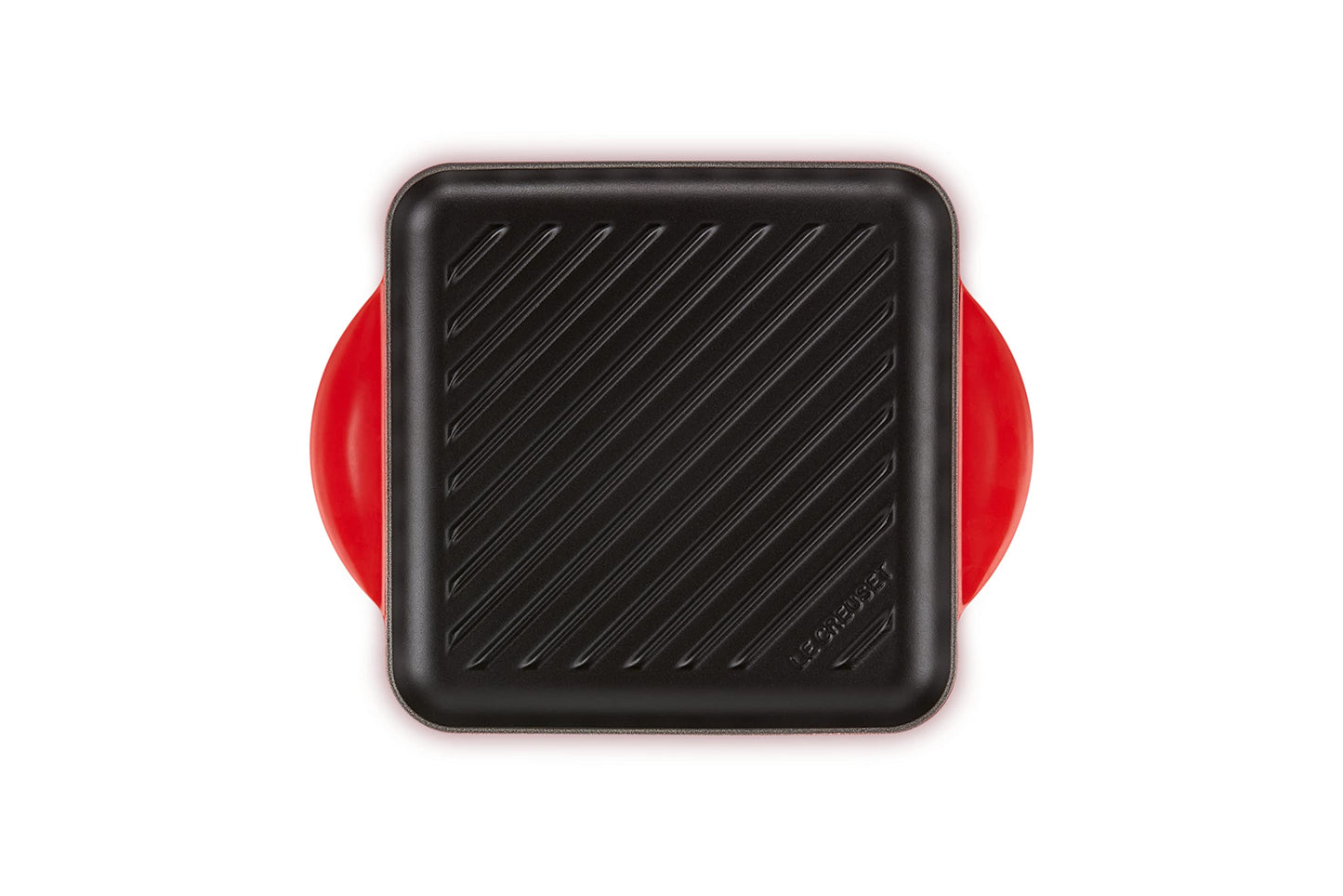 Le Creuset - Parrilla cuadrada de hierro fundido esmaltado, 9.5 pulgadas, cereza