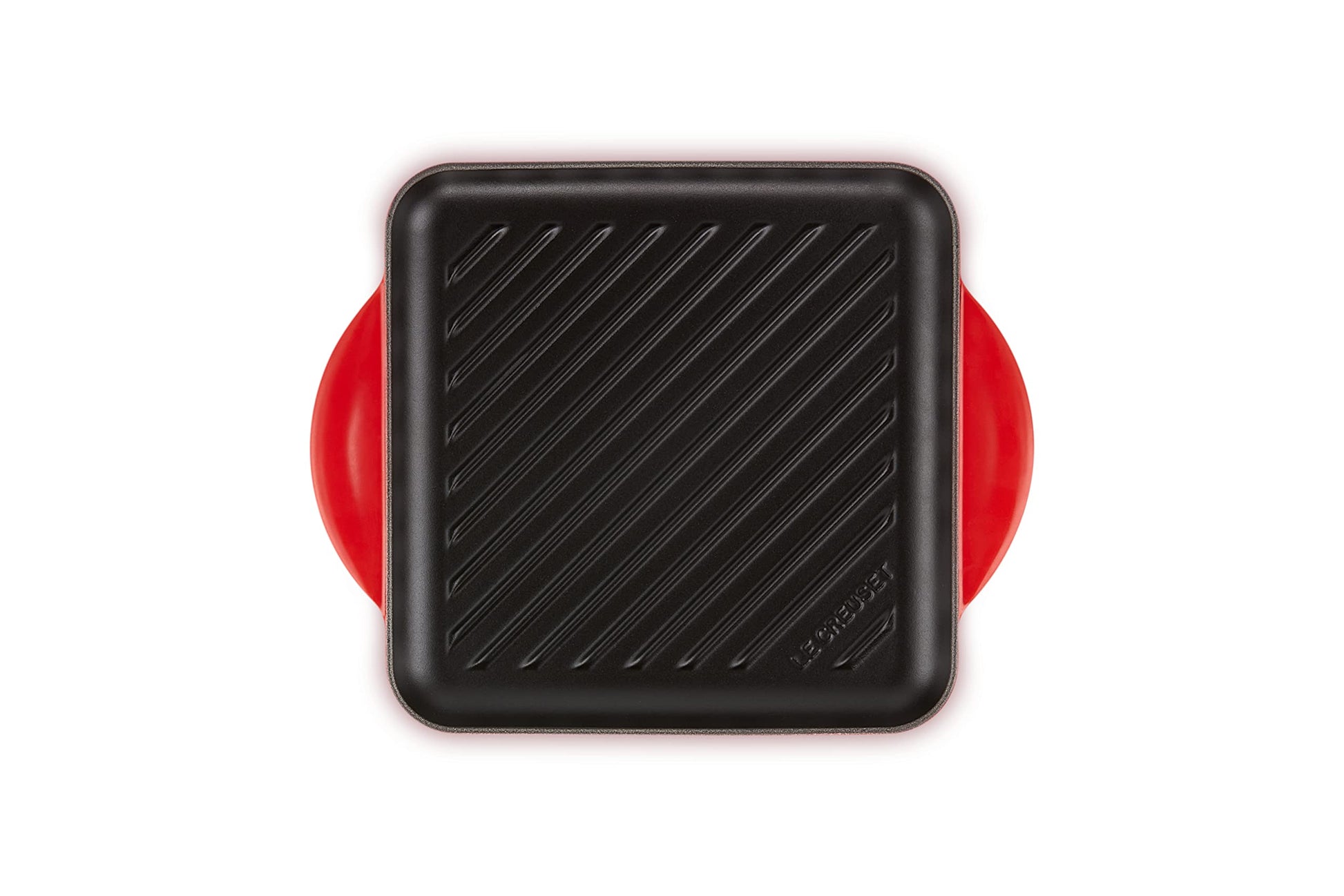 Le Creuset - Parrilla cuadrada de hierro fundido esmaltado, 9.5 pulgadas, cereza