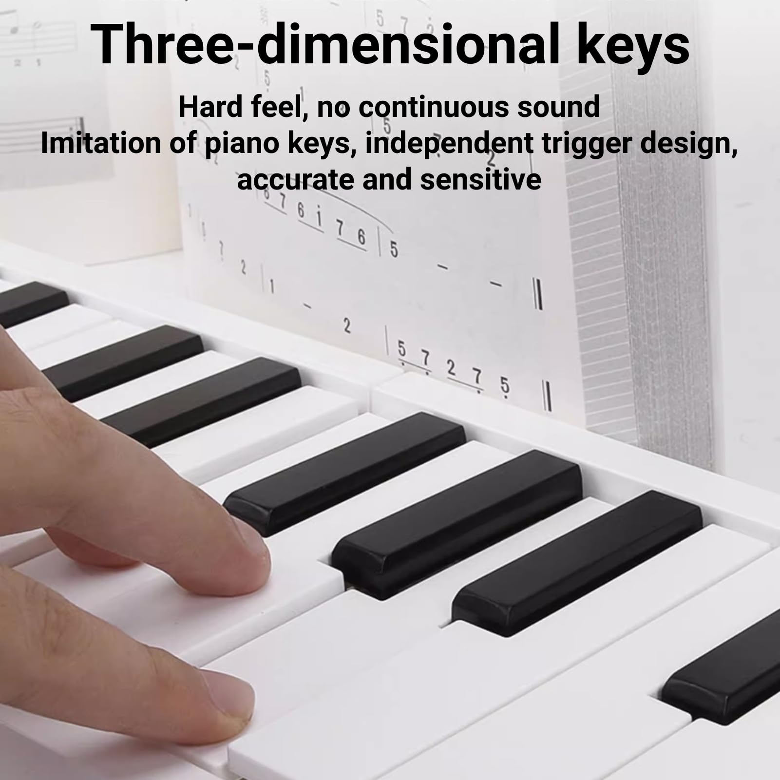 Teclado de Piano Portátil Electrónico Plegable 61 Teclas con Reproducción de Grabación