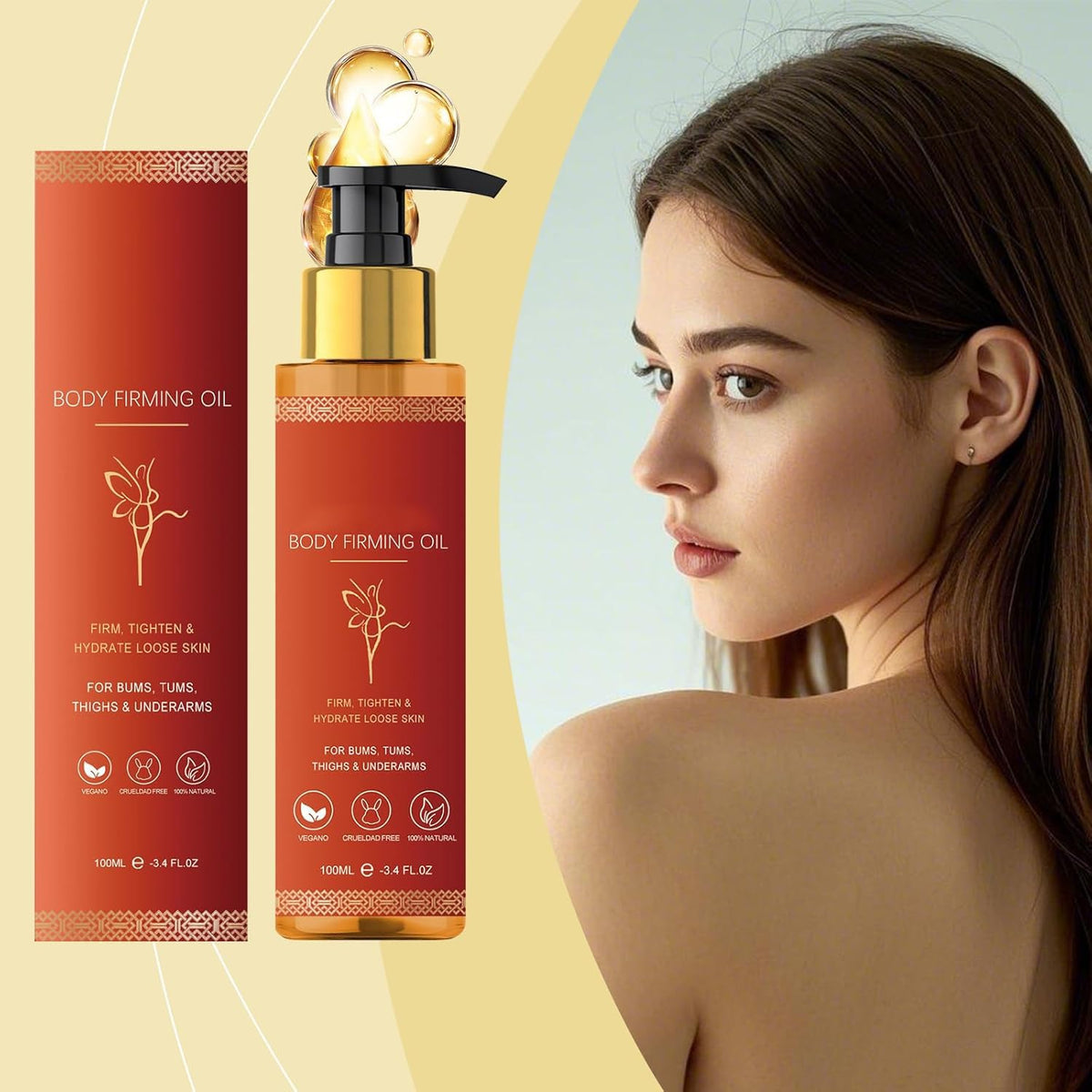 RUIAO 3PC Body Oil, De Rápida Absorción, no Grasoso, Contiene Extracto de Rosa para Tensar la Piel, Lujoso Regalo de Spa.