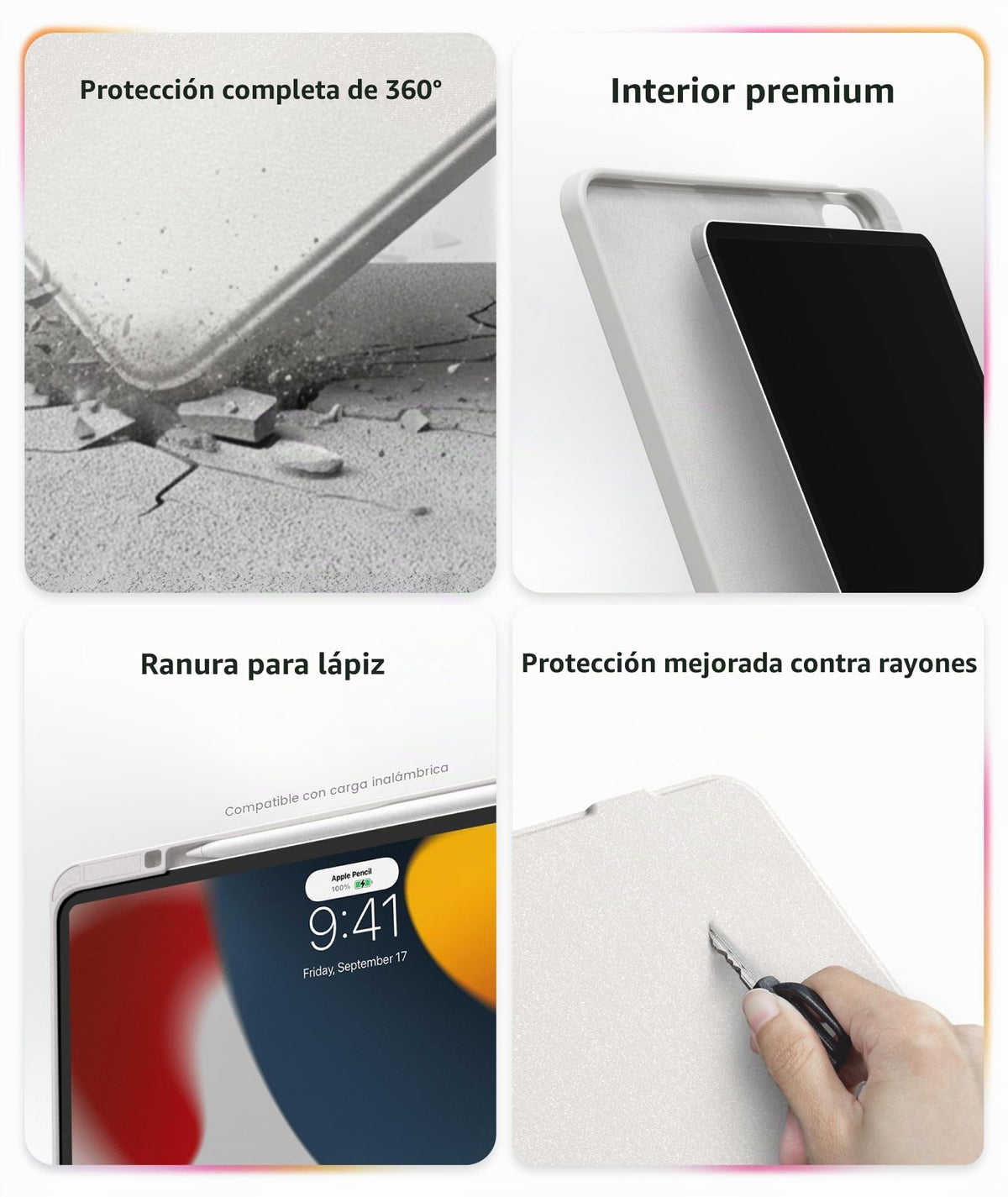 Funda con Teclado EIP Blanco Magnético Desmontable para iPad Pro de 13 Pulgadas