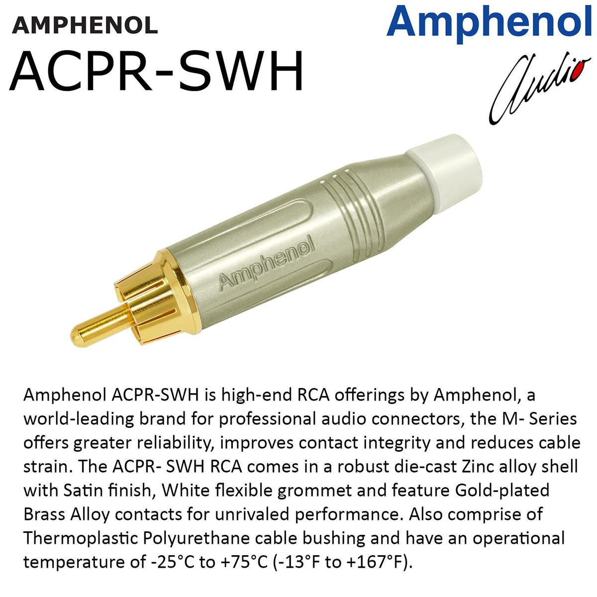 Cable de Subwoofer WBC-PRO Negro Ultra-Silencioso Ultra-Flexible Conectores RCA Oro Amphenol 1.52 m