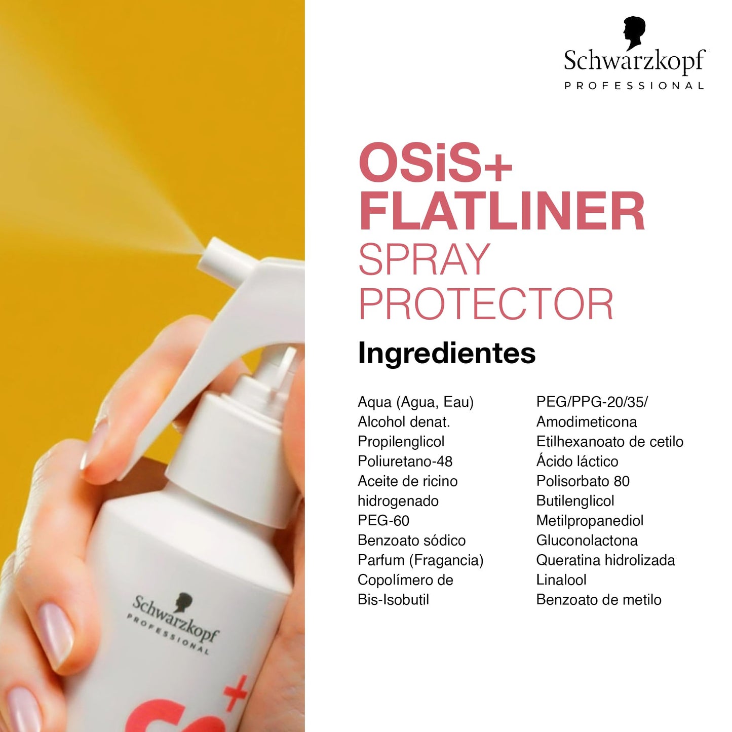 Spray Protector Térmico Schwarzkopf OSiS+ Flatliner Resistente y Acondicionador del Cabello