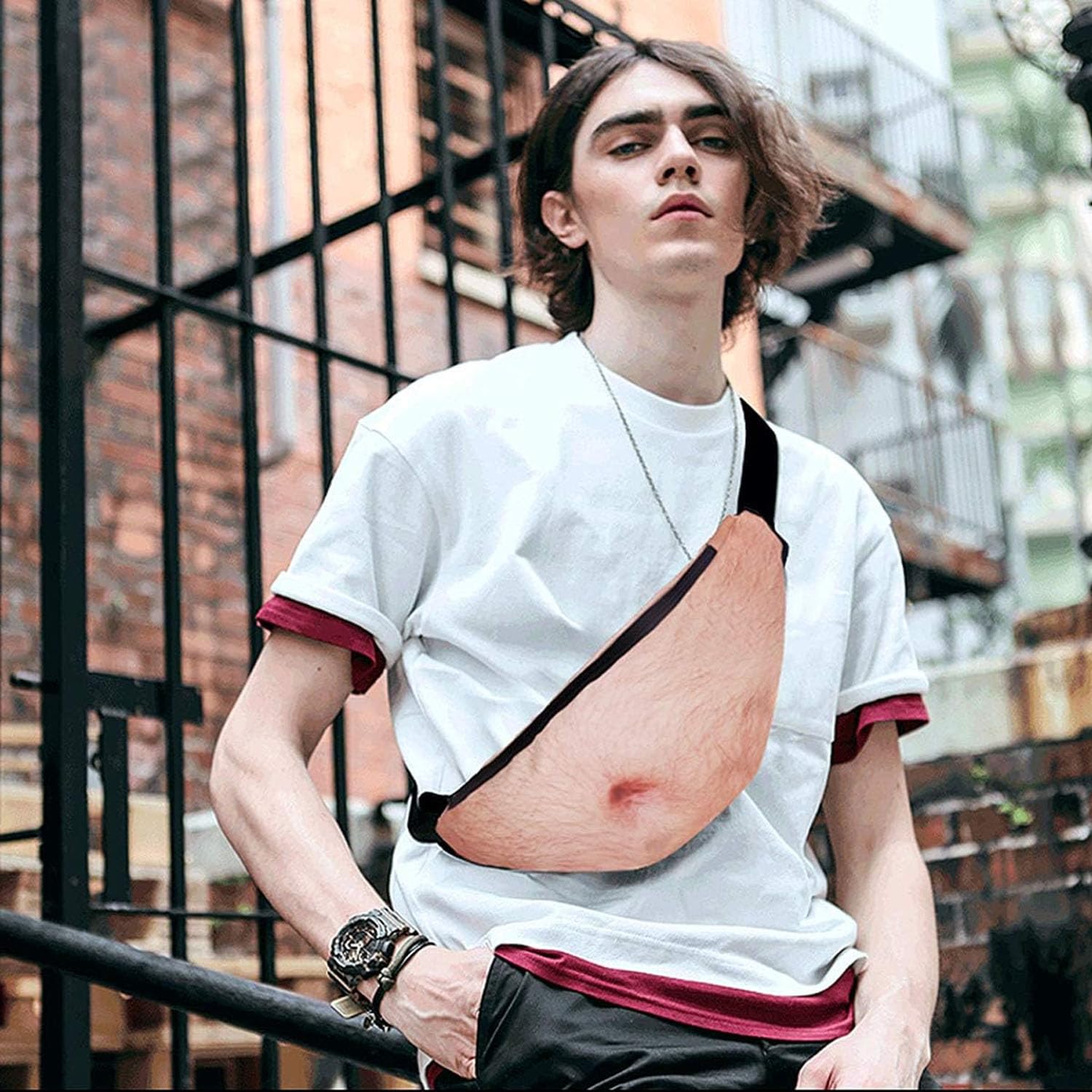 Dad Bag Fake Beer Belly,Riñonera hombres,Bolsa de papá Fake Beer Belly Waist Pack Unisex Riñonera White Elephant Gifts Regalos divertidos de mordaza