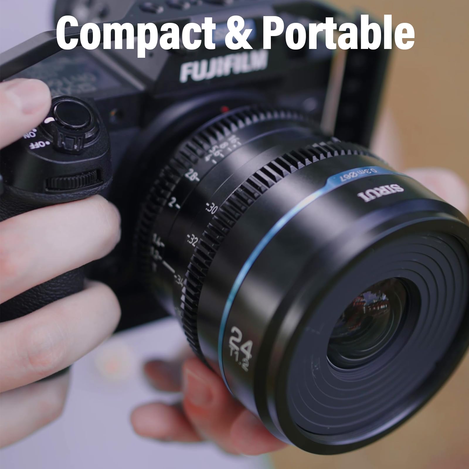 Lente Cine SIRUI 24 mm T1.2 Negro de Enfoque Manual para Montaje RF