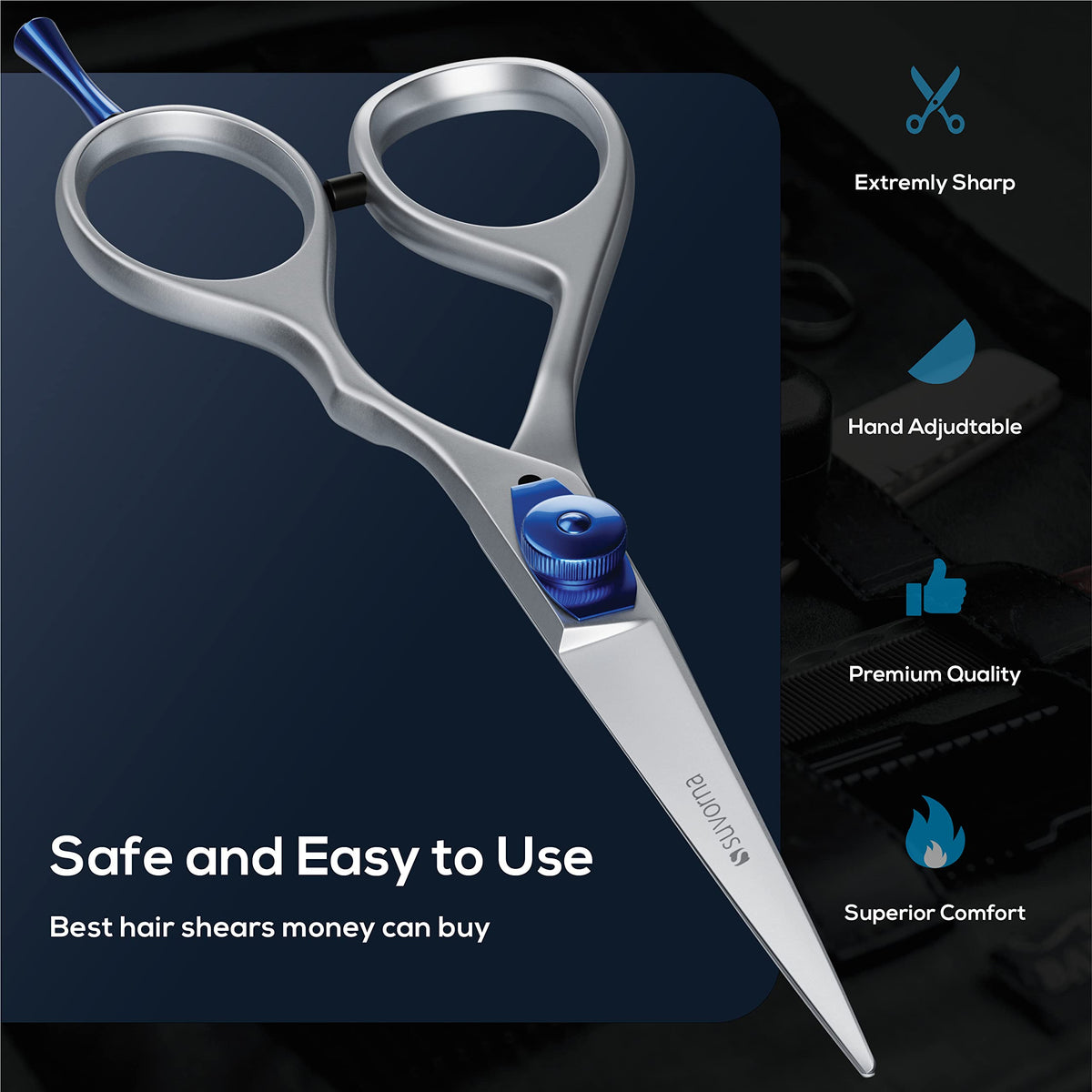 Tijeras de peluquero Suvorna de 5,5 pulgadas | tijeras de pelo profesionales | tijeras de corte de pelo para adultos | Tijeras para el cabello Mujeres y Hombres | Tijeras Para Cabello Profesional.