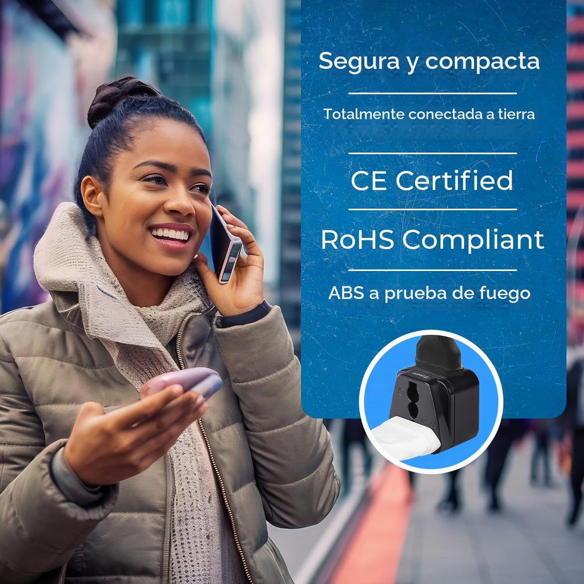 Adaptador Universal Tipo B Orei Negro 2 en 1 Juego de 4 Piezas