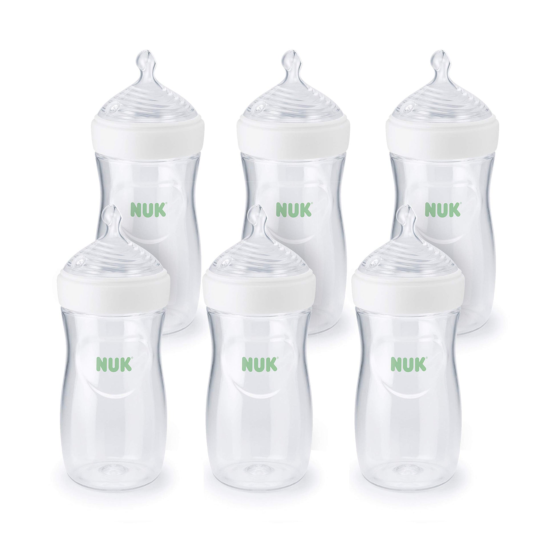Biberón Simply Natural NUK 9 oz SafeTemp Pack de 6
