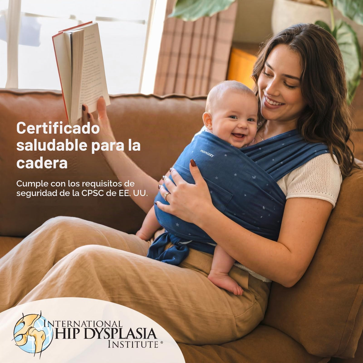 Momcozy Portabebés Envolvente para Bebé, Cargadores Ergonómicos para Infantes desde Recién Nacidos hasta Niños Pequeños de 8-35 libras, Envoltura Ajustable para Bebé que se Adapta a Adultos Tallas