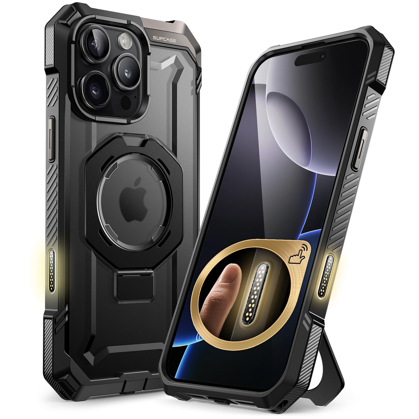 Funda para iPhone 16 Pro MAX SUPCASE Negro UBGrip Magnética Resistente con Soporte Compatible con Magsafe