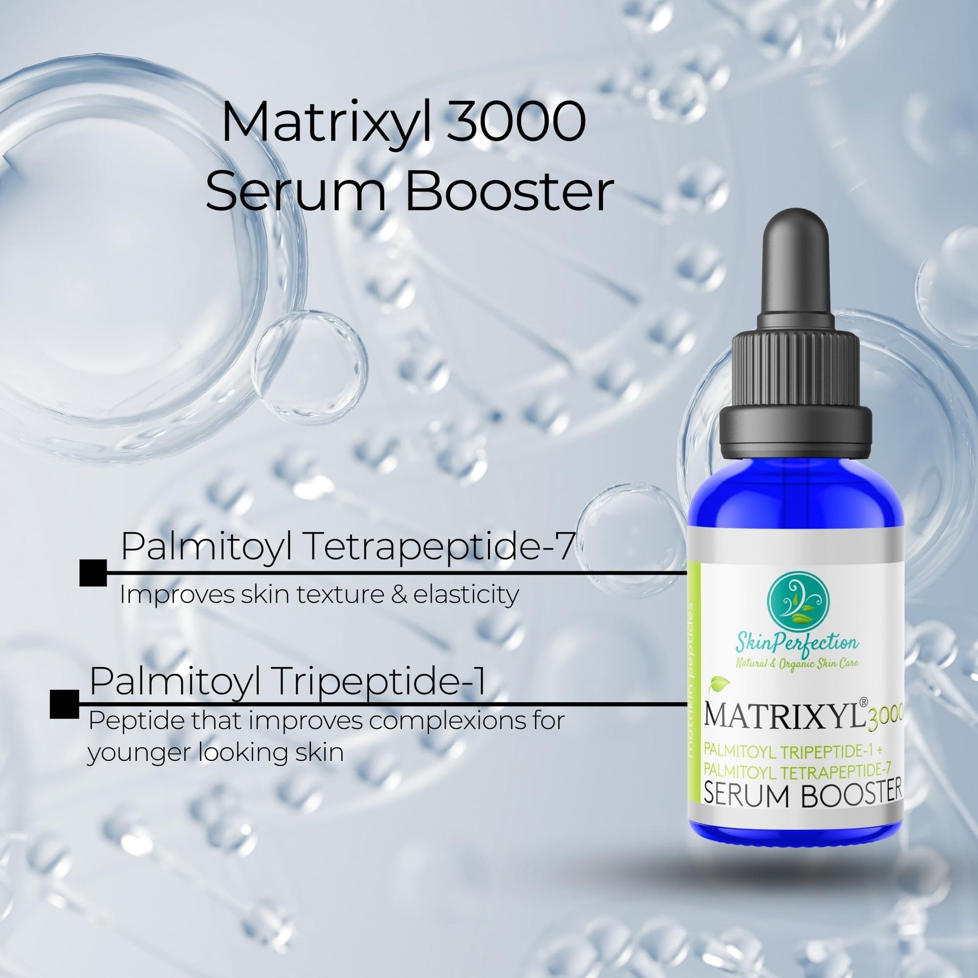 Skin Perfection Matrixyl 3000, Palmitoyl Oligopeptide and Tetrapeptide 7, Reduces the Appearance of Wrinkles and Brings Back a Youthful Look, This Is a Serum Booster to Make Your Own Anti Aging Skincare with Skin Perfection Lotion Making Supplies.