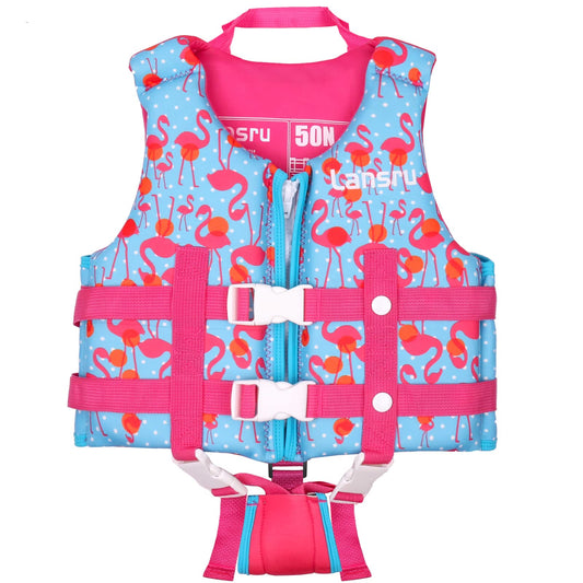 Bafeil - Chaleco de natación para niños pequeños con correa de seguridad ajustable, adecuado para 1-9 años/22-50 libras