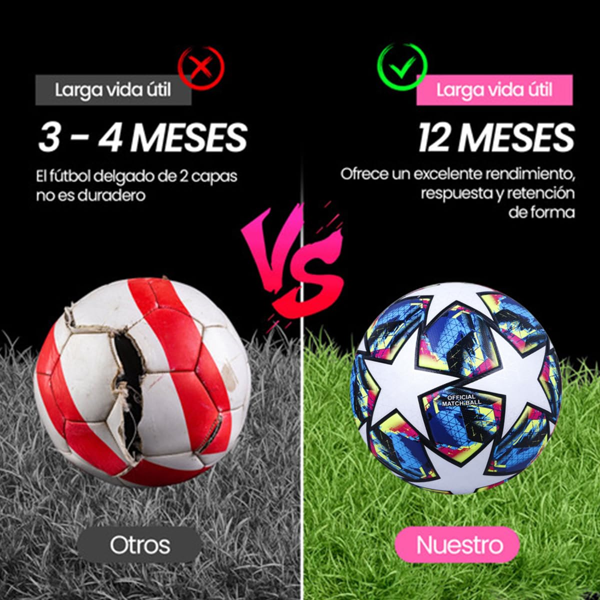 Balón de Fútbol QMCZLA Blanco de Entrenamiento Juvenil con Red para Niños y Adultos