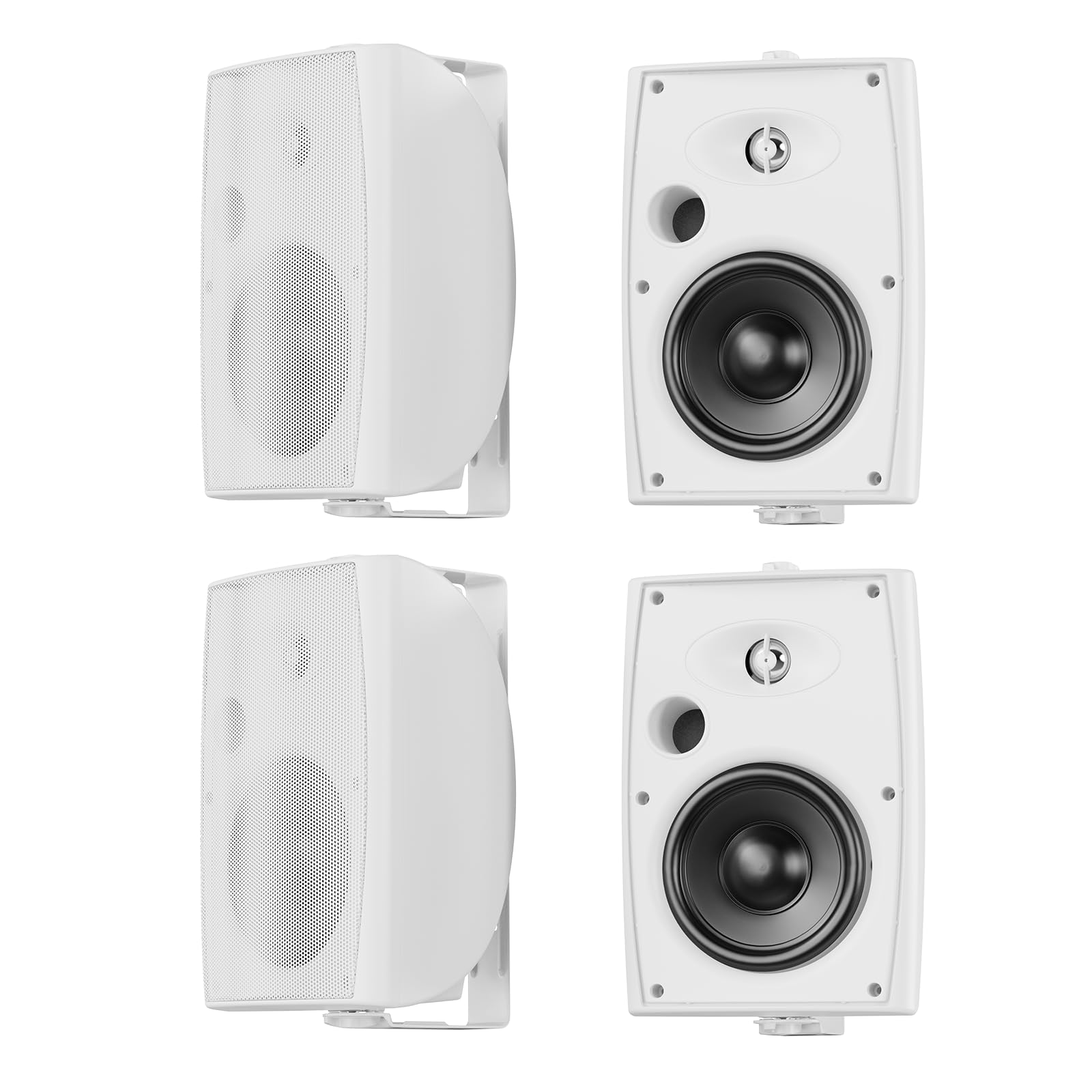 Altavoces Bluetooth para exteriores, 6.5 pulgadas, máximo 800 W, impermeables, con cable con amplificador multifuncional, sistema de altavoces para exteriores, para patio, jardín, piscina, hogar (4