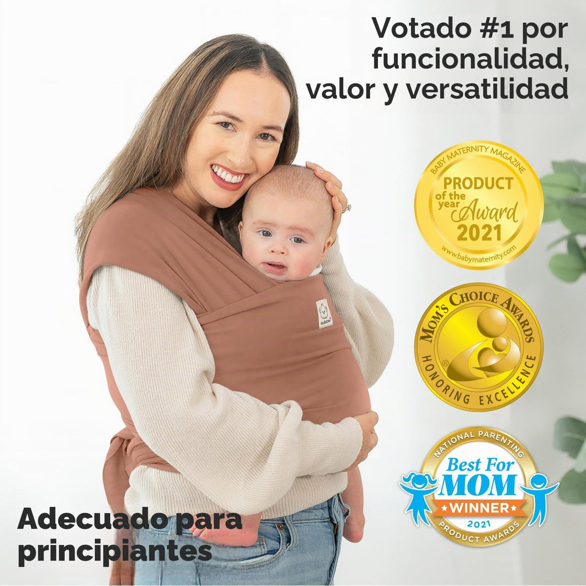 KeaBabies Portabebés Envoltura - Todo en 1 Portabebés Original para Bebé de Recién Nacido a Niño Pequeño, Fácil de Usar, Vinculación sin Manos, Ligero, Transpirable (Terracota)