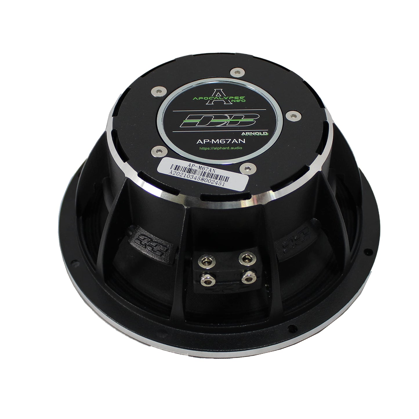 Deaf Bonce - Altavoces de rango medio de 6.5 pulgadas, 600 W, 4 ohmios, serie Apocalypse AP-M67AN Negro y Verde