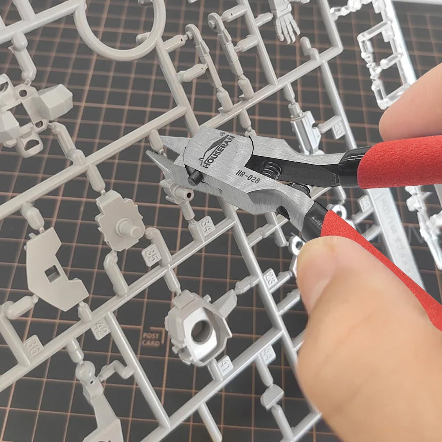 HOUSERAN Juego de Pinzas de Precisión 4.52" para Modelismo – Kit de Herramientas para Modelos de Plástico, Gundam y Miniaturas, 9 Piezas
