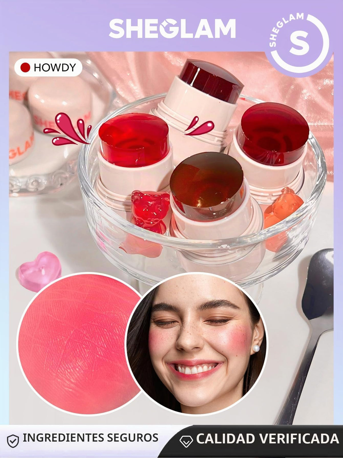 SHEGLAM Jelly-Licious Hydrating Lip and Blush Tint (Howdy, Pequeño)