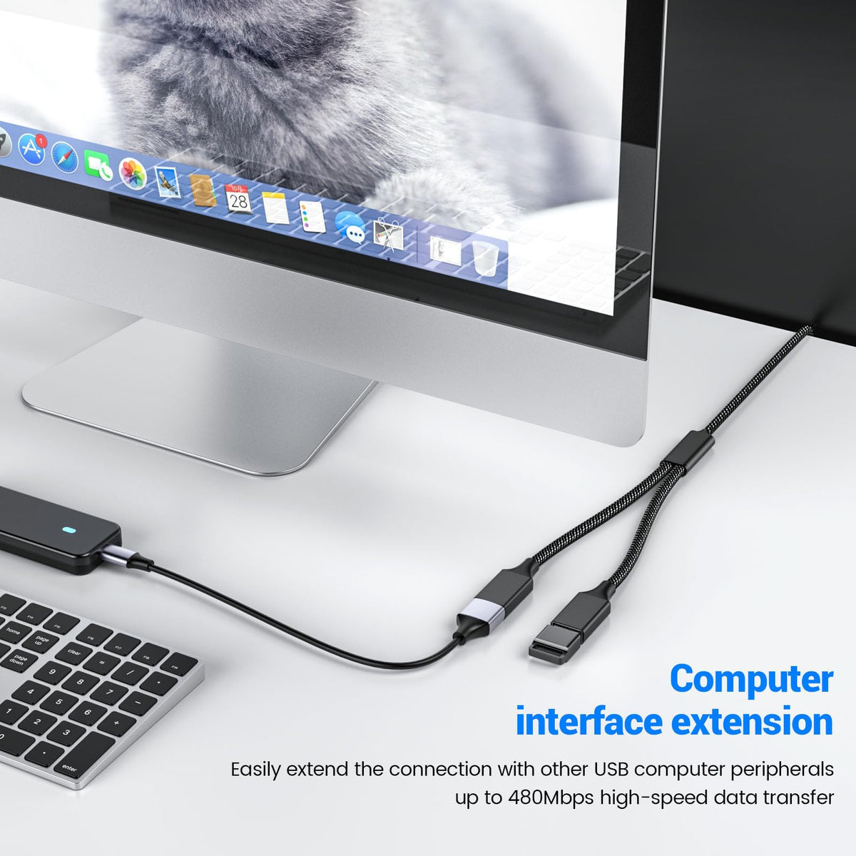 Extensión de Cable de Alimentación MOGOOD Negro para Computadora Portátil y Mac