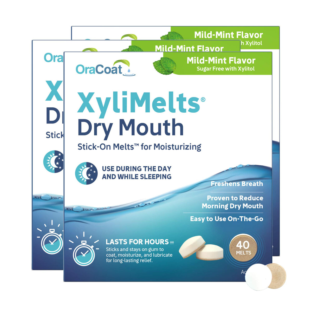 Discos para Boca Seca Oracoat XyliMelts Original Pack de 3