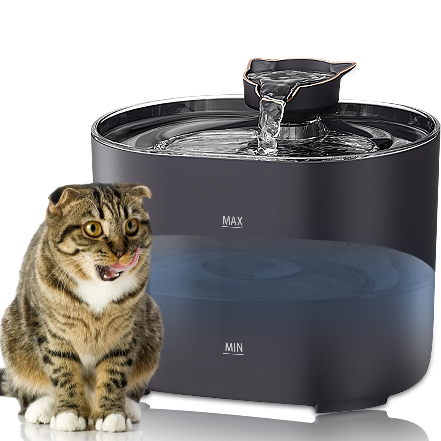 Bebedero MXCOCO LED Azul con Bomba Silenciosa para Mascotas