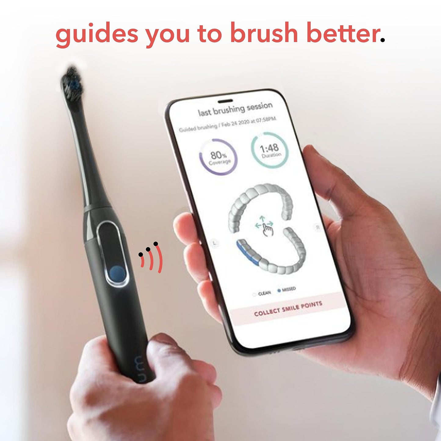 hum by Colgate Smart - Kit de cepillo para polvo de dientes eléctrico recargable, negro, unisex, para adultos