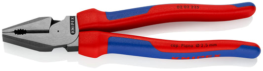 Knipex 02 02 225 Sb Alicate Universal para Trabajos Pesados Atramentado con Fundas en Dos Componentes, 225 mm, Negro