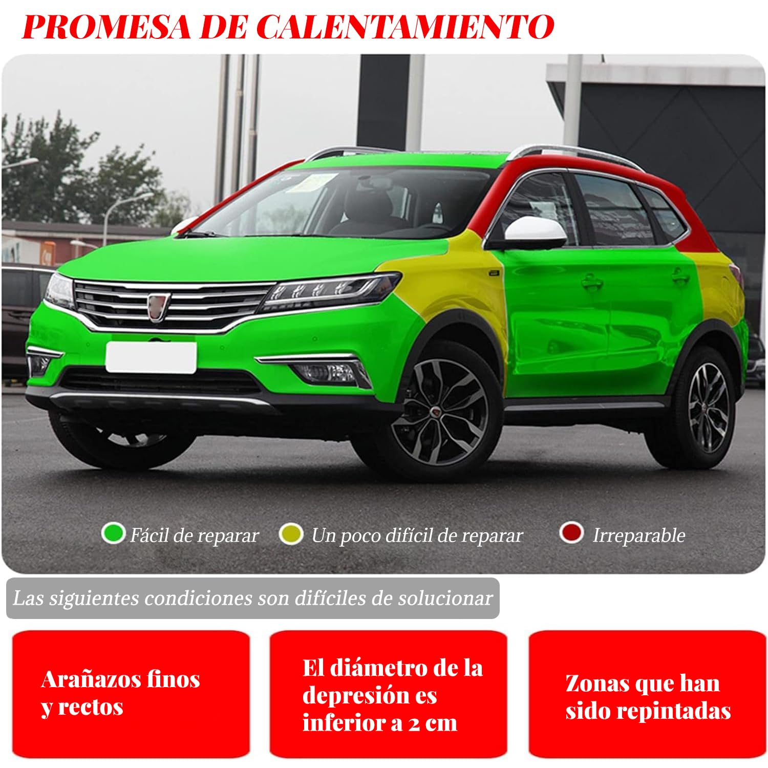 Desabollador de Coches 3 Piezas Potente Herramienta para Reparar Desabolladuras Cristales y Baldosas