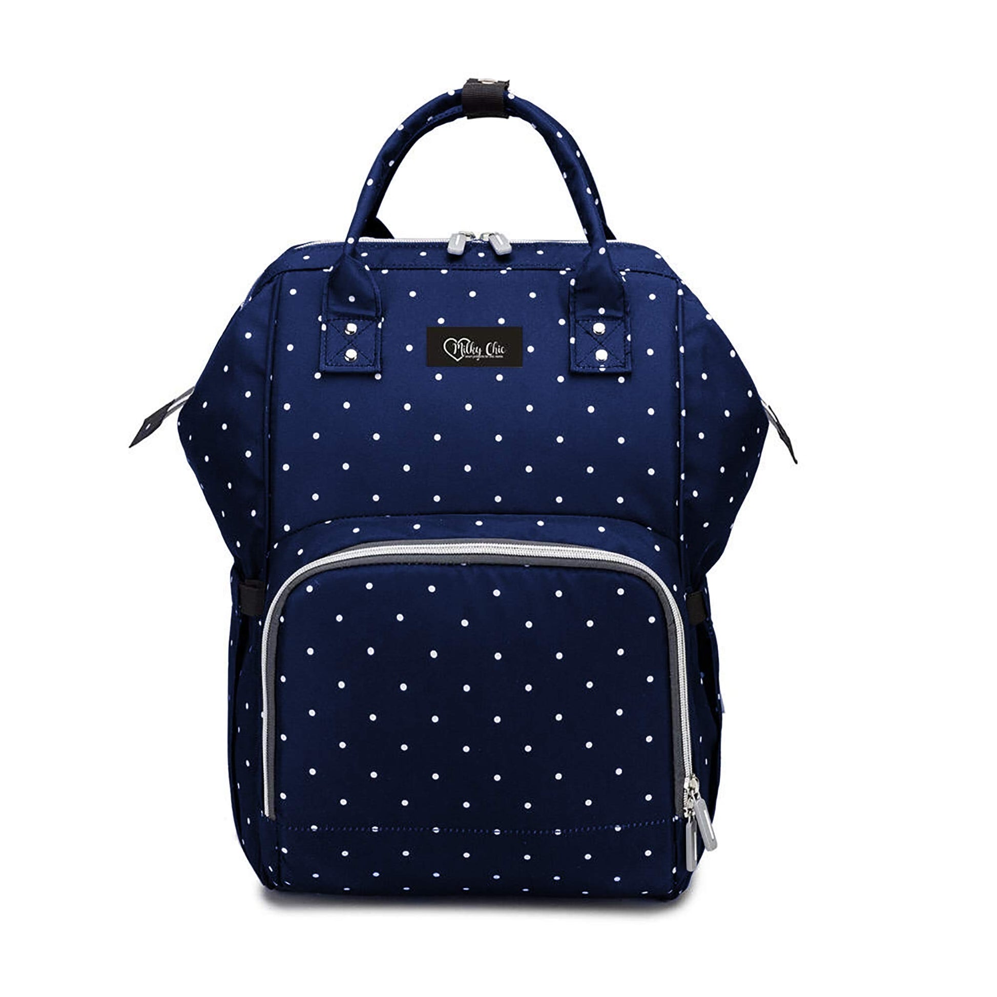 Milky Chic Mommy - Bolsa de pañales impermeable con puerto de carga USB para carriola, Azul (Blue Dogs)