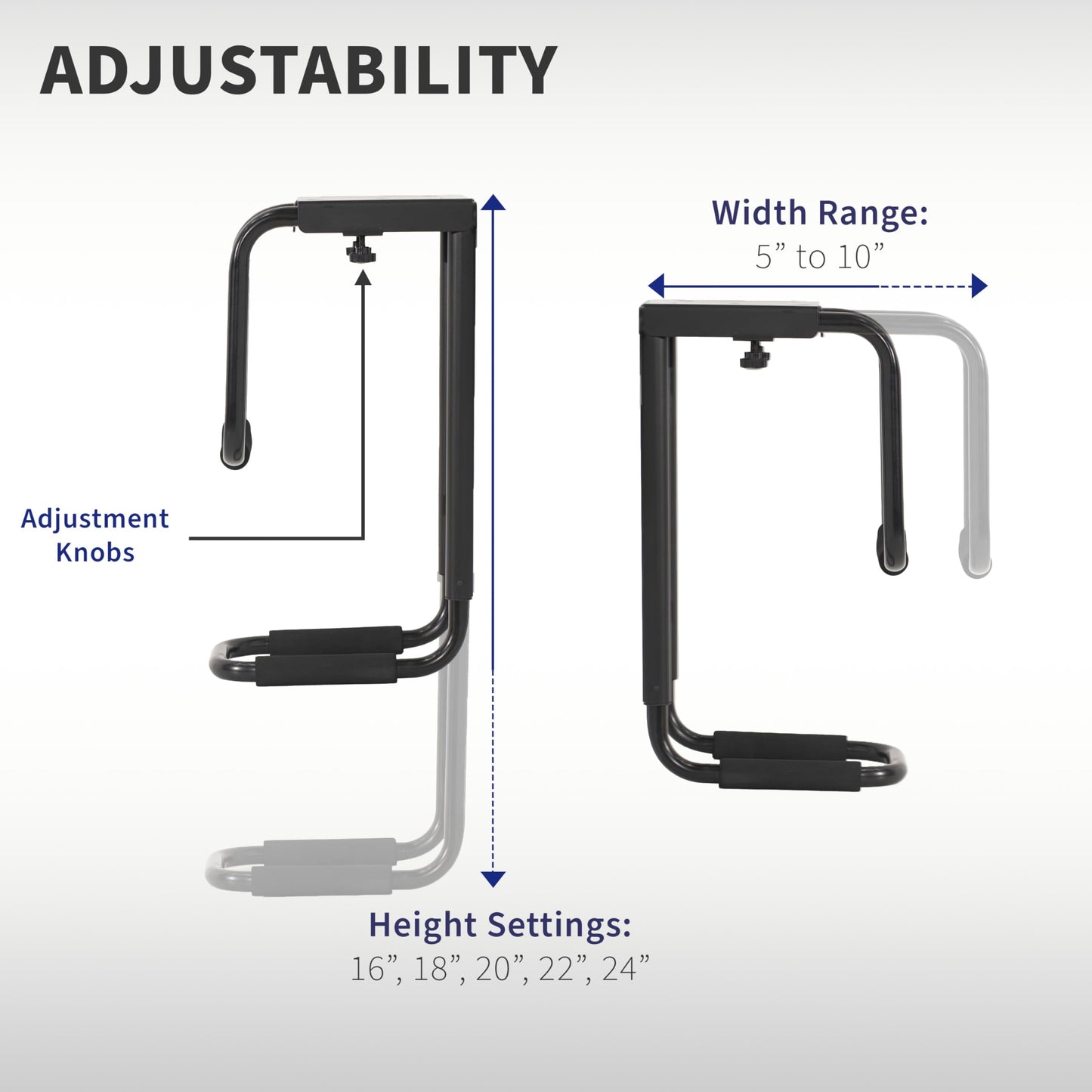 Soporte Ajustable para PC Vivo Negro con Bloqueo Seguro