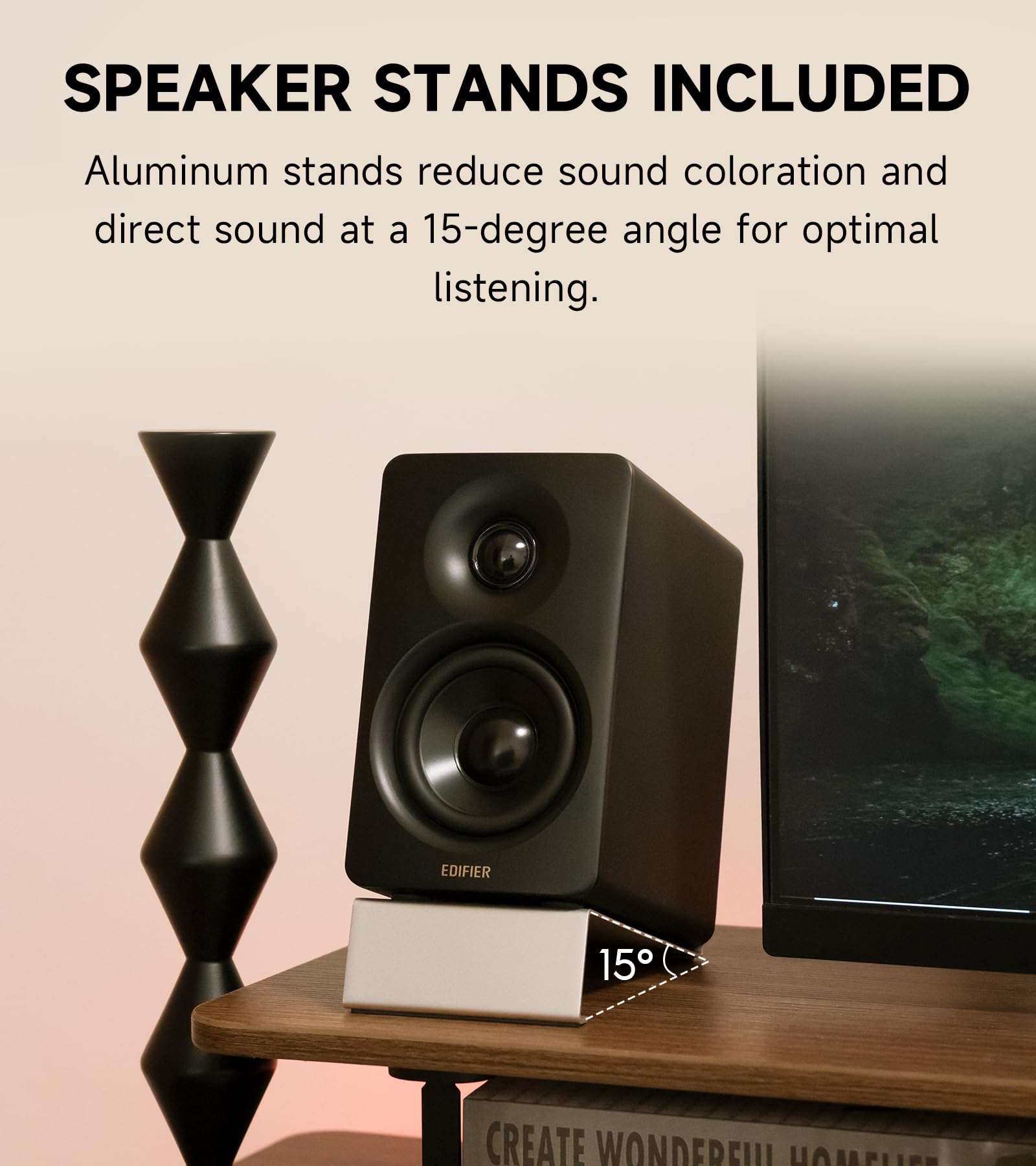 Edifier M60 - Altavoz multimedia Bluetooth 5.3, 66 W RMS, audio de alta resolución y audio inalámbrico de alta resolución, LDAC, bajo medio de 3 pulgadas y altavoz de agudos de 1 pulgada, entradas