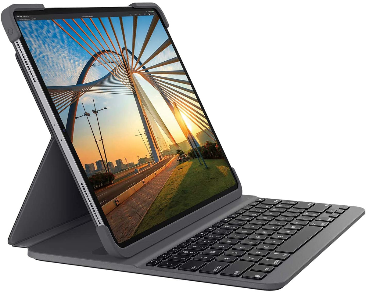 Funda con Teclado Bluetooth Retroiluminada Logitech Slim Folio PRO Grafito para iPad Pro de 11" Renovado