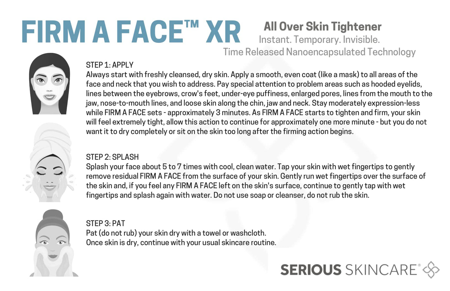 Firm A Face XR - Tensor temporal para toda la piel, cuidado serio de la piel, suaviza al instante la apariencia de arrugas profundas, líneas finas y poros ampliados, paquete de 2 unidades, (2) tubos de 3.2 onzas, liberación del tiempo