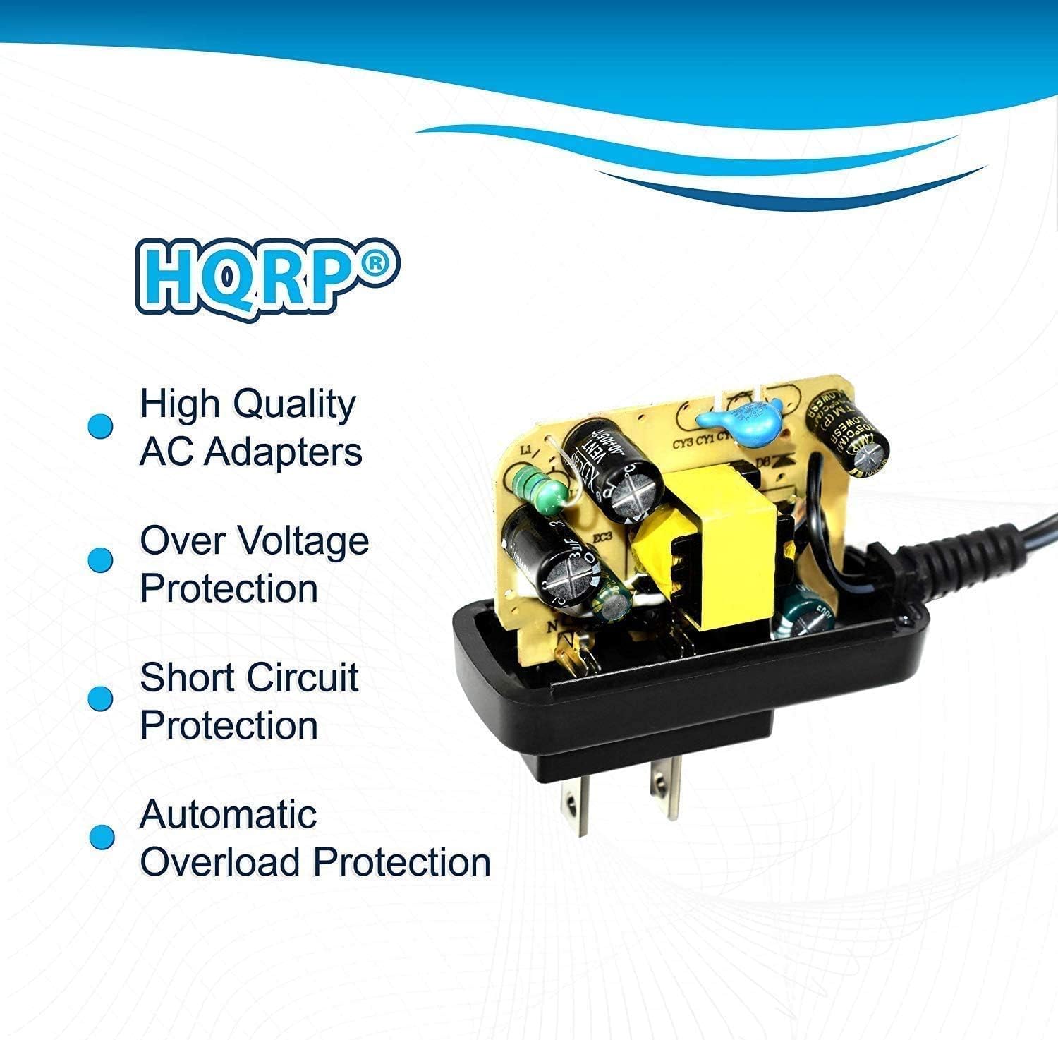 HQRP Adaptador de CA/fuente de alimentación compatible con Boss MT-2 Metal Zone/OD-3 Overdrive Guitarra Efectos Pedales de Reemplazo Plus HQRP Euro Plug Adapter