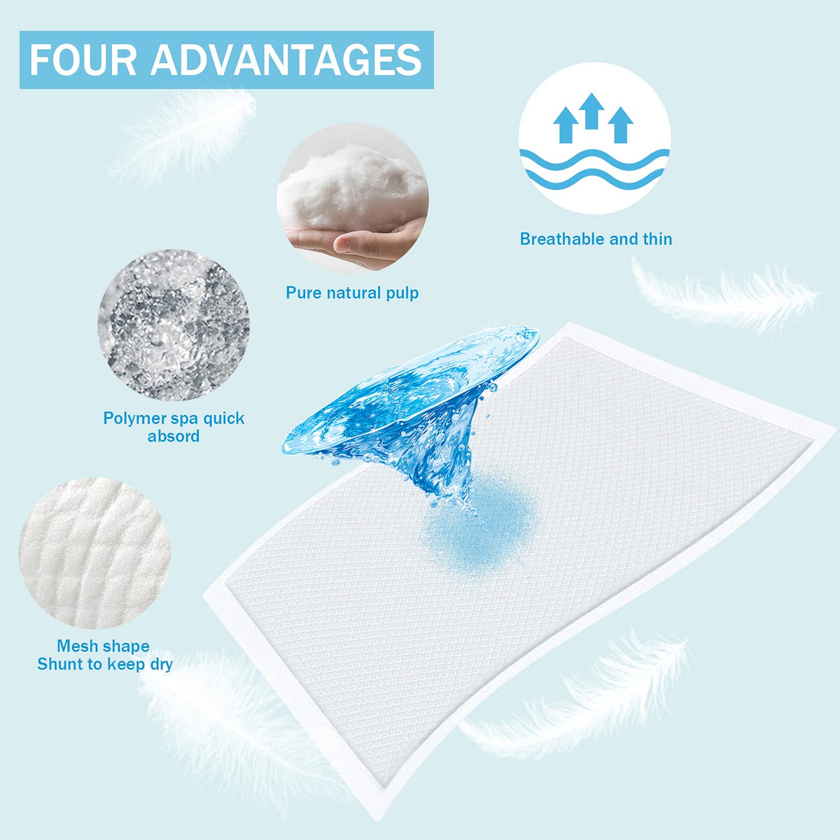 Cambiador desechable para bebé, paquete de 100 unidades, tela no tejida, transpirable, impermeable, protector de colchón portátil a prueba de fugas, almohadillas para cama de incontinencia