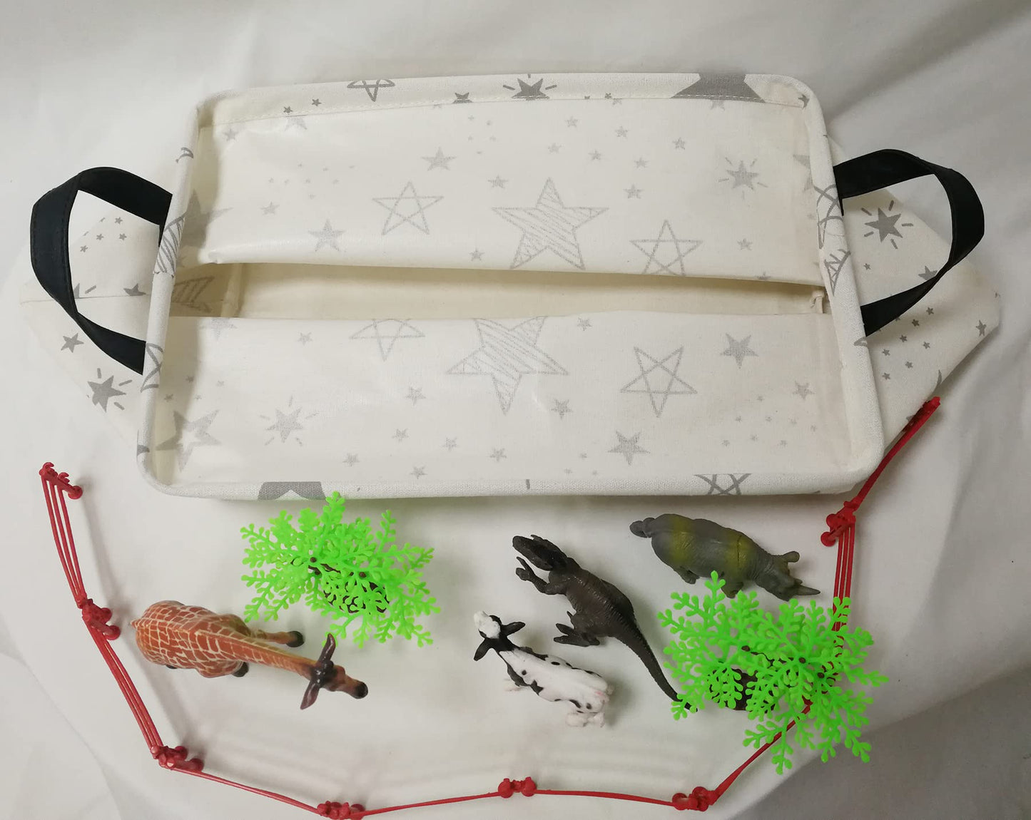 ACMUUNI - Estantería rectangular de regalo para guardería, cesta de lavandería y contenedores para ropa del hogar con asas