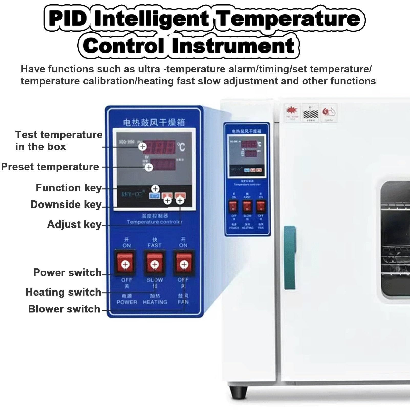 Horno de secado al vacío, horno de secado y calentamiento de laboratorio de 15.6L con calibre de vacío y controlador digital, laboratorio industrial de temperatura constante de secado ,Galvanized